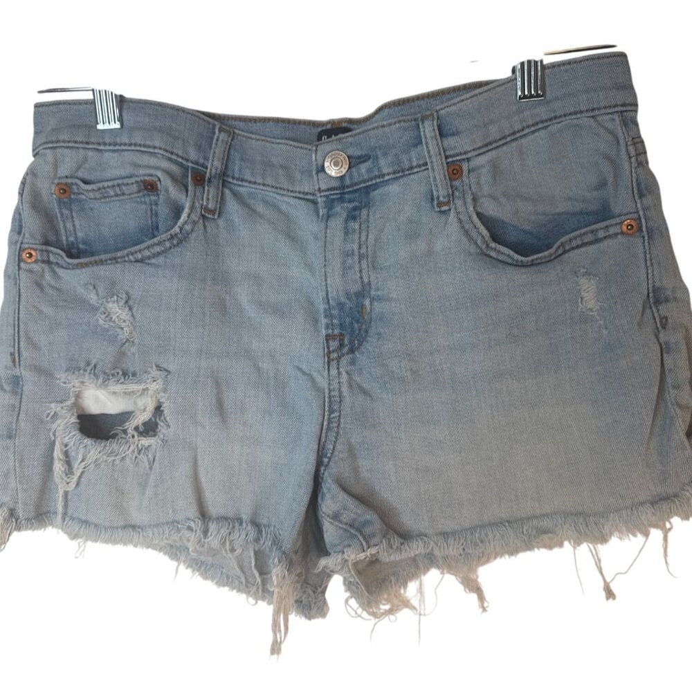 2/$30 Gap Denim Size 29 Distressed Frayed Hem High-Waist Womens Shorts